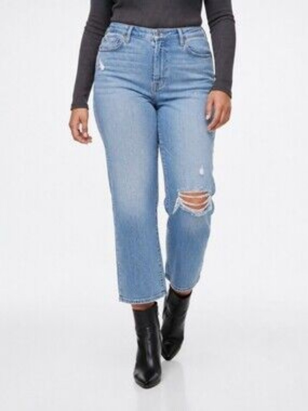 Levi’s Ribcage Straight Ankle Jeans Women's 32 High Rise Distressed Light Wash